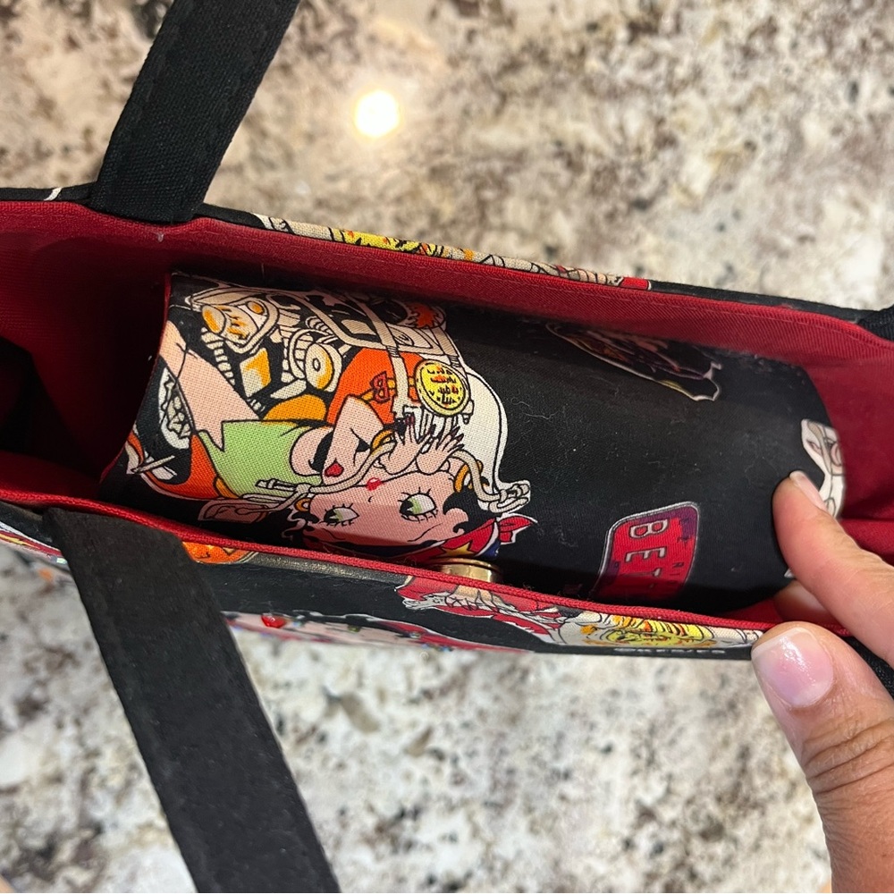 Vintage Betty Boop hand bag with rhinestone accents - Picture 3 of 8